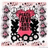 A pink and black cartoon-style icon with a central figure surrounded by circular patterns on a light background.