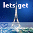 Animated sequence showing Eiffel Tower with text 'lets get a little freaky' over water and heart symbols.