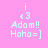 Pixelated text on four colored backgrounds: pink, purple, blue, and light purple with 'i', '<3', 'Adam!!', 'Haha=]' in white.