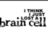 Pixelated grayscale text 'brain brain ' and 'hehehehef=' appears in two horizontal segments on a white background with visible compression artifacts
