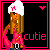 Pixelated character with long brown hair wearing white headwrap and pink outfit, standing against black background with pink border.
