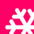 Four white snowflake icons on a solid pink background, arranged in a with no visible motion or text