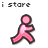 A 3x3 contact sheet of a pink stick figure animation with text overlays, showing running motion across frames and partial text reading "i stare at the screen waiting for you to come on".