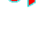Red 'oi' text with cyan outline on gray background, fading from bright red to white across six