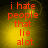 Red text on a yellow gradient background reads "i hate people that lie alot" in four identical arranged in a