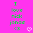 Green text on pink background reads 'I love nick jonas' with a green heart symbol, accompanied by white pixel hearts. The image shows three identical vertical of this content