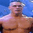 Four distinct poses of a muscular shirtless man with short hair, displayed in a against varied backgrounds