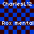 Pixelated text overlays on a blue and dark brown checkered background with visible lines