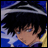 A 48x48 pixel buddy icon featuring a split composition with an anime character on the left and stylized text on the right, displayed as part of a contact sheet.
