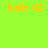 A bright green background displays six orange 'katie' text icons with heart symbols, each positioned above a magenta rectangular block in varying arrangements