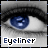 Two side-by-side pixelated close-ups of a blue eye with dark eyeliner, each labeled 'Eyeliner' in stylized text below.