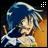 Pixelated anime-style character with blue hair and yellow outfit on left, next to pixelated text "Anime IM" and stylized "AIM" logo on black background.