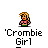 Pixel art contact sheet of a female character with blonde hair in various poses and speech bubbles, displayed on gray background.