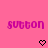 Pixelated pink background with two identical 'sutton' text strings and two black heart symbols below them.
