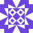 Pixelated square icon with purple and white geometric pattern featuring four circular motifs arranged in a 2x2 grid within a central square, surrounded by radiating triangular shapes.