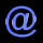 Blue @ symbols in various states of animation against a black background, with some frames showing rotation and others showing static or blurred motion.