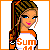 Pixel art of a female character in orange and white crop top with 'Sum 41' text, blue jeans, and braided hair; includes close-ups of torso, legs, and text.