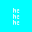 A static image with a bright cyan background displaying repeated white 'he' text in a pattern, partially obscured by black horizontal bars