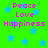 Green background with blue stars and pink text reading Peace Love Happiness in four identical quadrants.