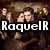 A group of people in dark clothing pose together with one person covering their face, overlaid with text reading "Raquel Loves New Moon".