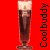 Static pixelated icon of a tall glass filled with dark liquid and foam against red background, with vertical text reading "Coolbuddy" on the right side.