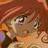 Pixelated anime-style character with reddish-brown hair and closed eyes, next to black background with white text reading 'AnimeIM' and 'com' in stylized font.