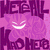 Pixelated purple and black icon with stylized text 'MEGAL KROHOS' above a smiling face, displayed in six variations of color scheme.