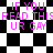 Pixelated black-and-white checkered background with repeated pink text reading "IF YOU READ THIS UR GAY" in four quadrants.