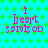 A static digital image with a cyan background patterned with green stars, featuring repeated pink text reading "i heart samson" in a pixelated font.