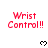 Red pixelated text "Wrist Control!!" appears in multiple above small black heart symbols on a white background
