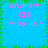 Pixelated blue background with green border, pink text reading "Andrew <33 miss u!" in four identical quadrants.