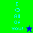 Pixelated text 'I <3 All Of You!' in cyan on green and blue backgrounds with a star icon changing color between frames.