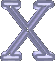 Five identical vertical of interlocking X-shaped elements in shades of purple and gray on a light gray background