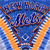 A pixelated icon with a blue background and orange gradient edges, featuring a central dark blue shape with red accents and scattered light blue and white pixels.