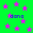 Green background with scattered pink stars and blue text reading "dana" in four locations.