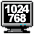 Four pixelated computer monitors display numeric and color bar patterns with gray bezels, blue accents, and black stands.