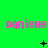 Green background with repeated pink text 'daniele' and changing black symbols below each