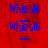 Blue pixelated text "Whistle" on red background with horizontal blue line beneath, displayed in four identical arranged vertically