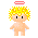 Pixelated angel icon with blonde hair, pink halo, and white wings in multiple poses against gray background.