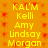 Yellow text on orange background displays repeated names in two vertical with red pixel artifacts