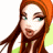 A pixelated cartoon-style image of a woman with long brown hair and an orange headscarf on the left, next to green text reading "Original Icons .com" on a dark green background on the right.