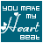 Teal square icon with white text "YOU MAKE MY HEART BEAT" and a pixelated flower graphic, showing animation changes in the heart's outline.