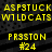 Yellow pixelated text on a black background with horizontal stripes, arranged in four across two identical side-by-side