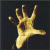 A 50x50 pixel animated buddy icon featuring a golden hand on the left and green text "Original Icons .com" on the right, displayed as a contact sheet with two frames.