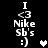Pixelated white text and symbols on black background with animated heart icons changing between frames.