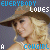 Pixelated image of a woman with blonde hair wearing a wide-brimmed hat and pearl necklace, overlaid with text reading EVERYBODY LOVES A COHGLRL.