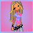A 4x4 contact sheet of a pixel art animation featuring a blonde girl blowing bubblegum, with some frames showing text "BUBBLE GUM BABIE" on pink backgrounds.