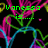 Pixelated green text on black background with colorful abstract lines, displaying phrases about a best friend named Vanessa.