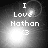 Black-and-white pixelated icon with text "I Love Nathan <3" and shifting light effects