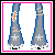 A 2x2 contact sheet of four pixel art frames showing a character's outfit and text, with pink borders on white backgrounds.